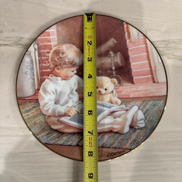 Kathy Lawrence Read Me a Story Decorative Plate with Child and Teddy Bear 678 - Picture 3 of 5
